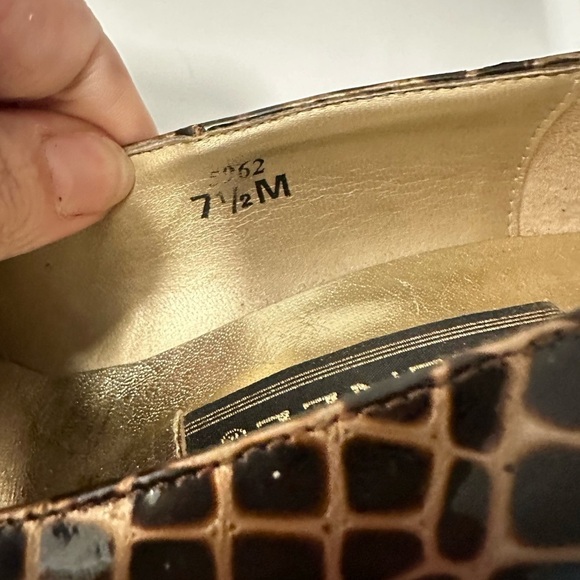 J RENEE VINTAGE Brown Alligator woman clear 2.5" classic preppy office heel 7.5 - Picture 10 of 15